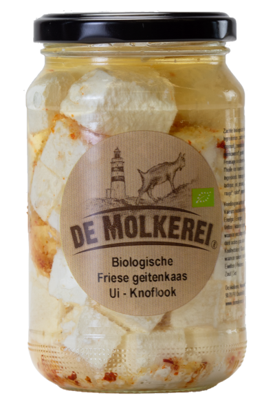 30005_De Molkerei® Biologische Friese Geitenkaas Ui-knoflook mélange 350g